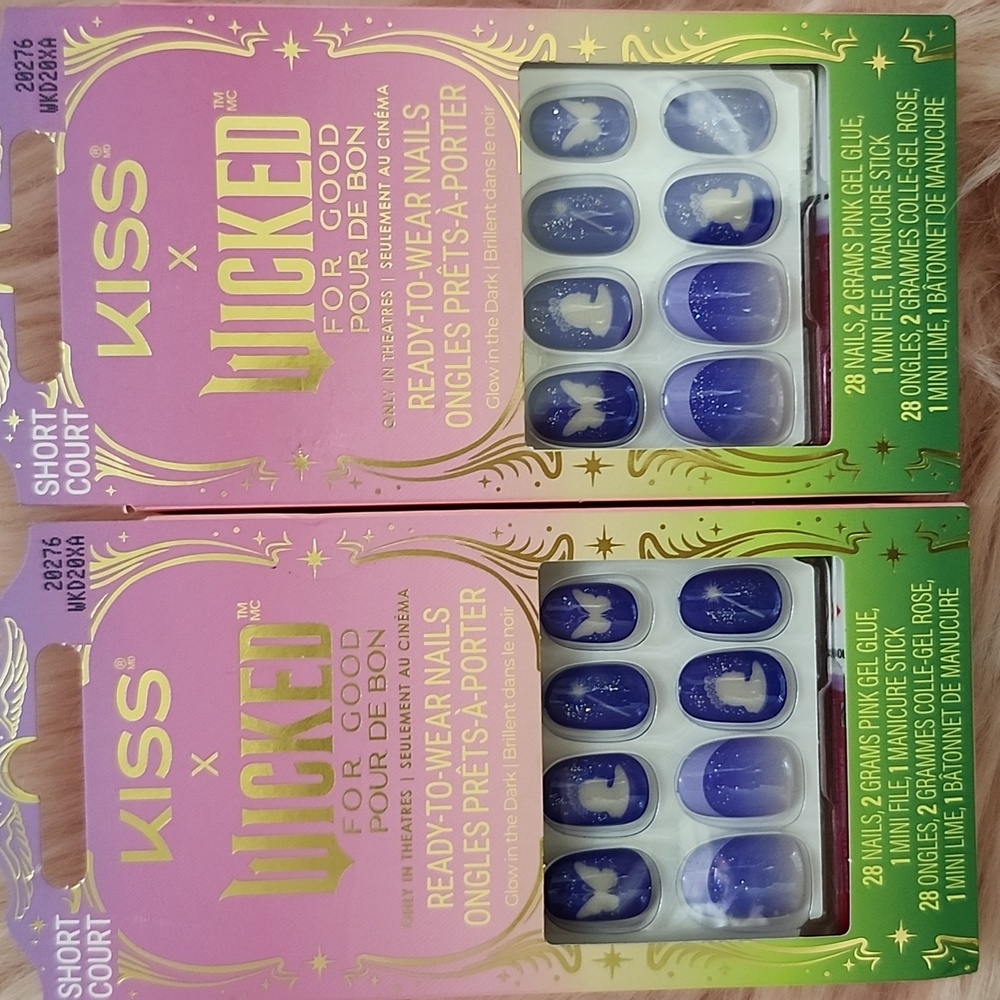 LIMITED EDITION!! Brand New 2CT BUNDLE KISS X WICKED False Nails-S